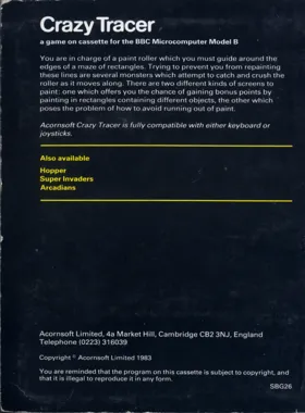 CrazyTracer (1983)(Acornsoft)[h2] box cover back